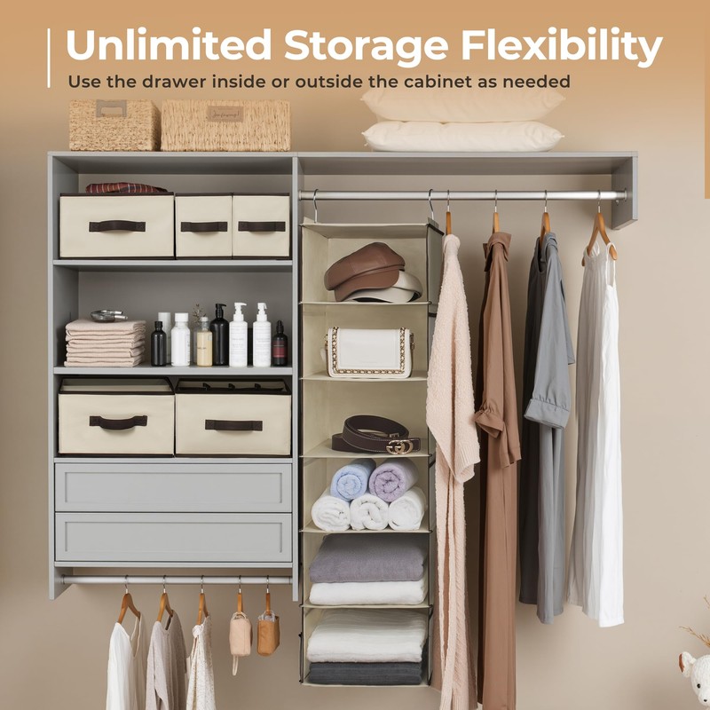 GRANNY SAYS Hanging Closet Organizers and Storage 6 Shelves, Closet