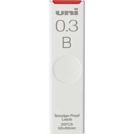 uni Smudge-Proof Leads Refill for Mechanical Pencil | 0.3mm | B | 25pcs