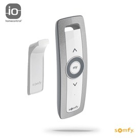 somfy Situo 1 Variation io II Iron 5 Channel Remote With Turn Pad To Control 1 io Device, or 5 Groups of io Devices. Unique Tilting or Dimming Function with the Rotary Wheel - Silver (#1870367)