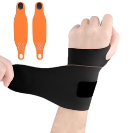 Muñequera Ortopédica 2 Pack - Soporte Ajustable para Túnel Carpiano, TFCC, Artritis y Tendinitis - Alivio Dolor de Muñeca - Neopreno Ultrafino - Para Deportes, Fitness, Tenis - Ambos Brazos (Negro)