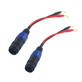 WJSTN Banana Plug to Female Speakon Speaker Adapter Cable 2mm Banana Plug Closed Screws Connectors to Speakon Speaker 6 inches 2 Pack