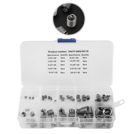 60pcs 304 Stainless Steel Wire Screw Sleeve Thread Repair Insert Assortment Kit, Locking Design, for Strong Strength Connection, Anti Loose, Easy to Maintain