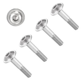 TERF® M6 X 60mm Flange Hex Socket Cap Button Head Machine Screws High Tensile Grade 10.9 Machine Screw M6 (6mm) X 60mm Allen Key Hexagonal Flange Socket Bolts - Pack of 10