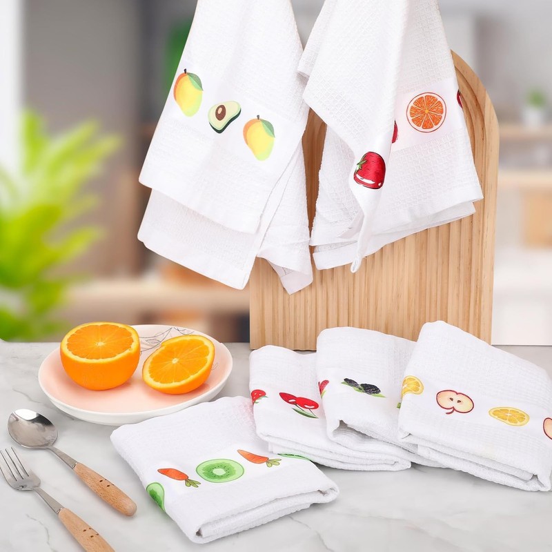ProBytes Tea Towels 6 Pack - Super Absorbent 10/90 PolyCotton