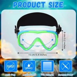 Flutesan 4 Pack Kids Swim Goggles with Nose Cover Elastic Strap Snorkel Diving Mask Goggles Swim Mask Swimming Glass No Leaking Scuba Snorkel Glasses(Pink Purple, Pink White, Blue Black, Green Blue)