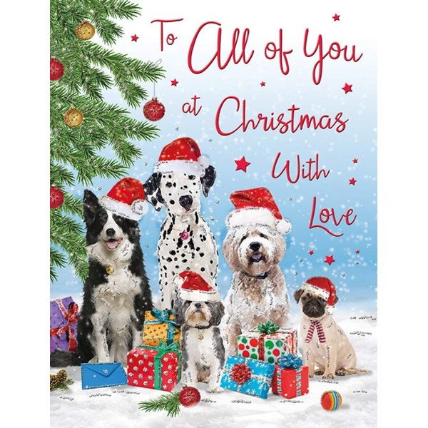 Piccadilly Greetings Traditional (Cute) Christmas Card to All of You