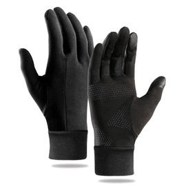 Ciomiliaro Touchscreen gloves, sports gloves, cycling gloves, windproof gloves, non-slip full fingers, for running, driving, cycling (L)
