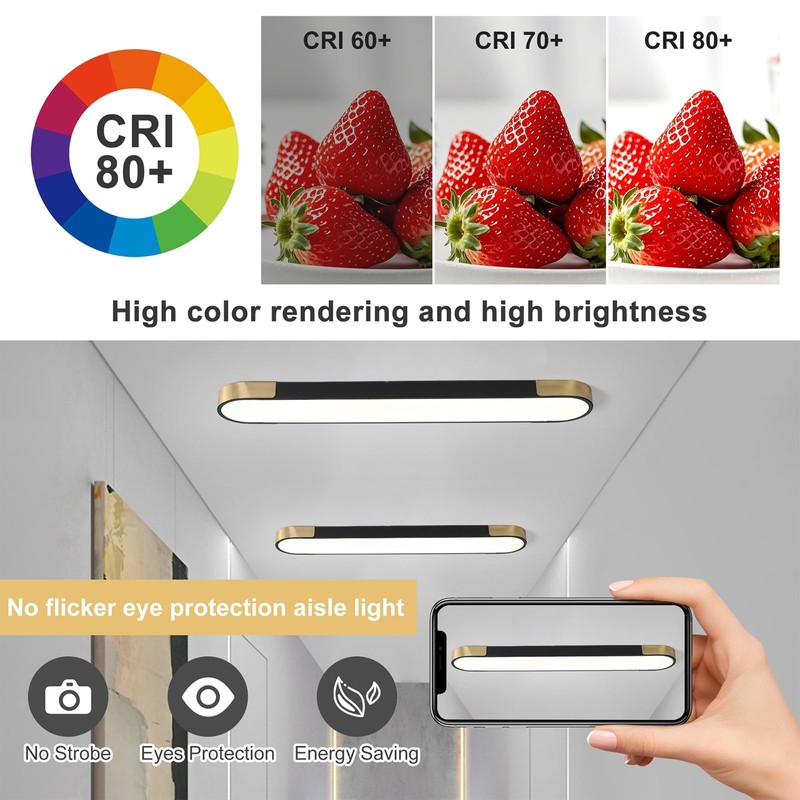 Qcyuui 4FT LED Light Fixture 60W Dimmable Led Ceiling Light