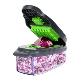 Vegetable Chopper, 16 in 1 Food Chopper, Onion Chopper with 8 Blades, Chopper Vegetable Cutter for Potato Carrot Garlic, Egg and Cheese Slicer with Container