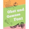 Obst und Gemüse Schrift