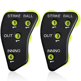 Deekin 4 Pieces 4 Wheel Baseball Umpire Clicker Black Umpire Indicator Gear Practical Baseball Counter Clicker for Innings Scorekeeper Recording Outs Innings Balls Softball Referee (Black Green)