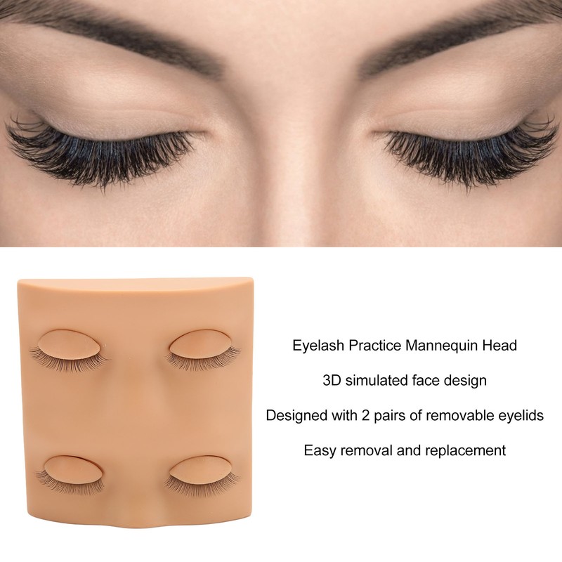 Eyelash Practice Mannequin Head Double Layer Lash Mannequin Head with