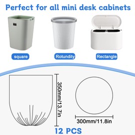 FAELNK Small Bin Liners, Small Bin Liners, 3 L, 360 Pieces, 30 x 35 cm, Mini Bin Liners, Small Garbage Bags for Mini Table, Bathroom, Office, Car, Garbage Bag, Food Bin Bag (White, 6 Rolls)