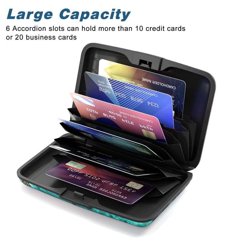 Atufsuat Credit Card Holder, Mini Aluminum Card Wallet RFID Blocking