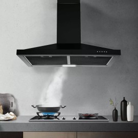 SNDOAS 24in Wall Mount Kitchen Range Hood Ducted/Ductles