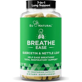 Breathe Inhaler Support Supplement – Sinus, Lungs, Open & Clear Airways – Seasonal Nasal Health, Bronchial Wellness, Healthy Chest – Quercetin, Vitamin D, Bromelain Pills – 60 Vegetarian Soft Capsules