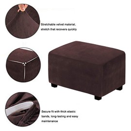 Meigeh Stool Cover Rectangular Stool Covers Cover for Stool Square Ottoman Stool Cover Ottoman Protective Cover Dark Brown