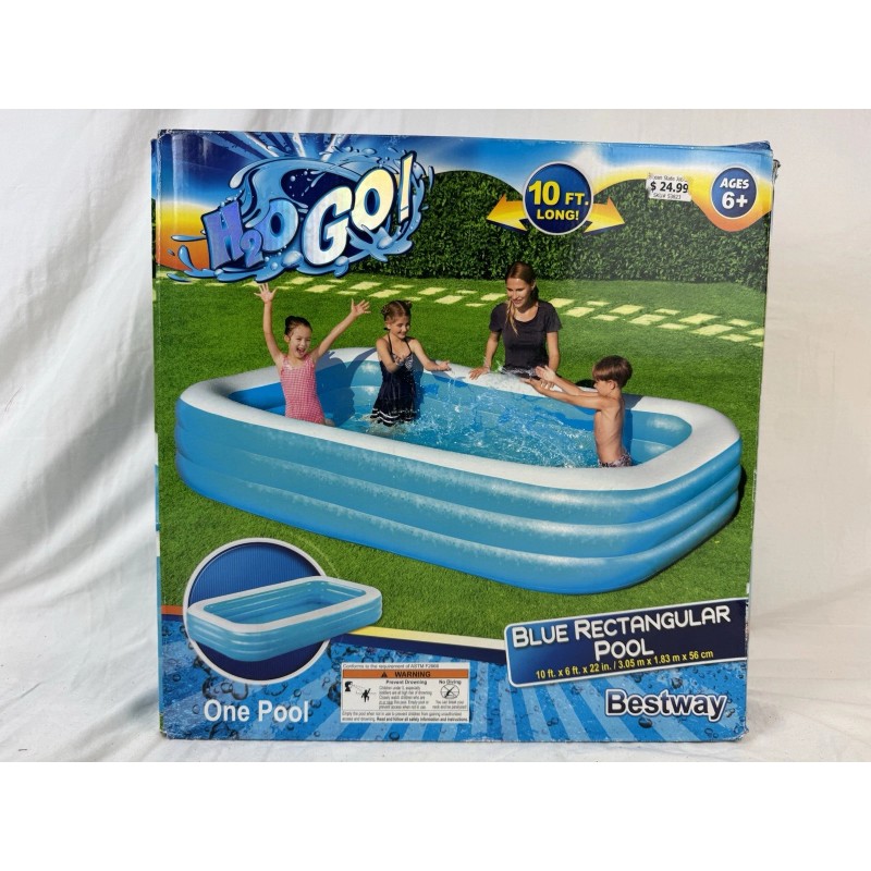 Bestway H2OGO 10' x 6' x 22" Deluxe Rectangular Family