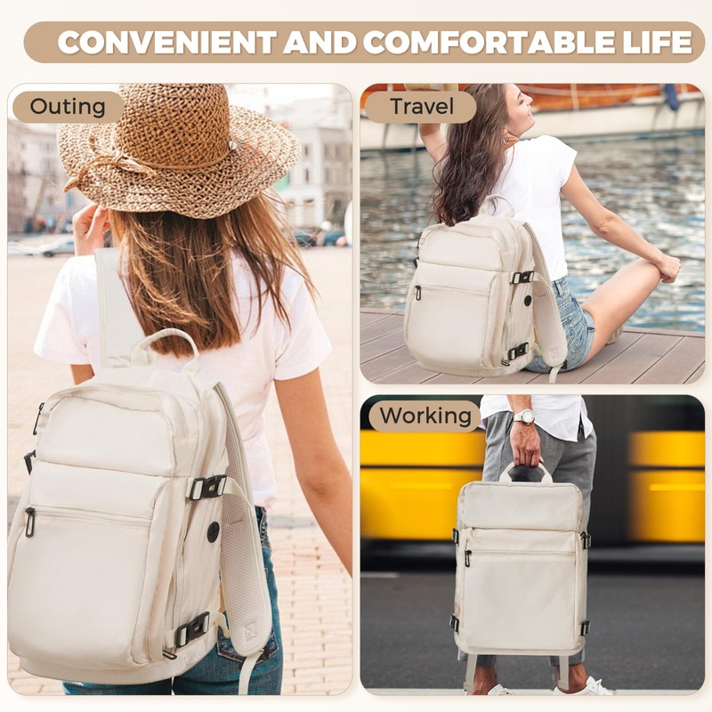 Gluckstar Hand Luggage 45x36x20 for Easyjet, beige, Travel