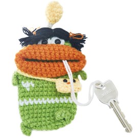 macaroni edge mascot key case monster key holder key holder key storage Korean miscellaneous goods handmade, green