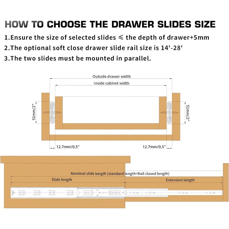 TP-LAIE 18 Inch 200lbs Soft Close Heavy Duty Drawer Slides,