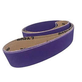 2X72 Premium High Performance Purple Ceramic Sanding Belts for Metal Grinding Ideal for Knife Makers (80 Grit)