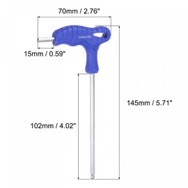 TOP-VIGOR 2Pcs 4mm Ball End Hex Key, T-Handle Hexagon Wrench Spanner, Metric CR-V Steel Hand Tools for Repair and Maintenance