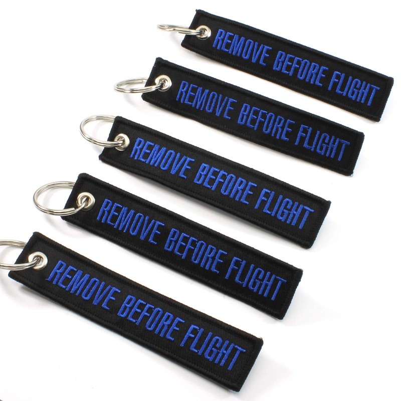 Rotary13B1 Remove Before Flight Key Chains - Black/Blue - 5pcs