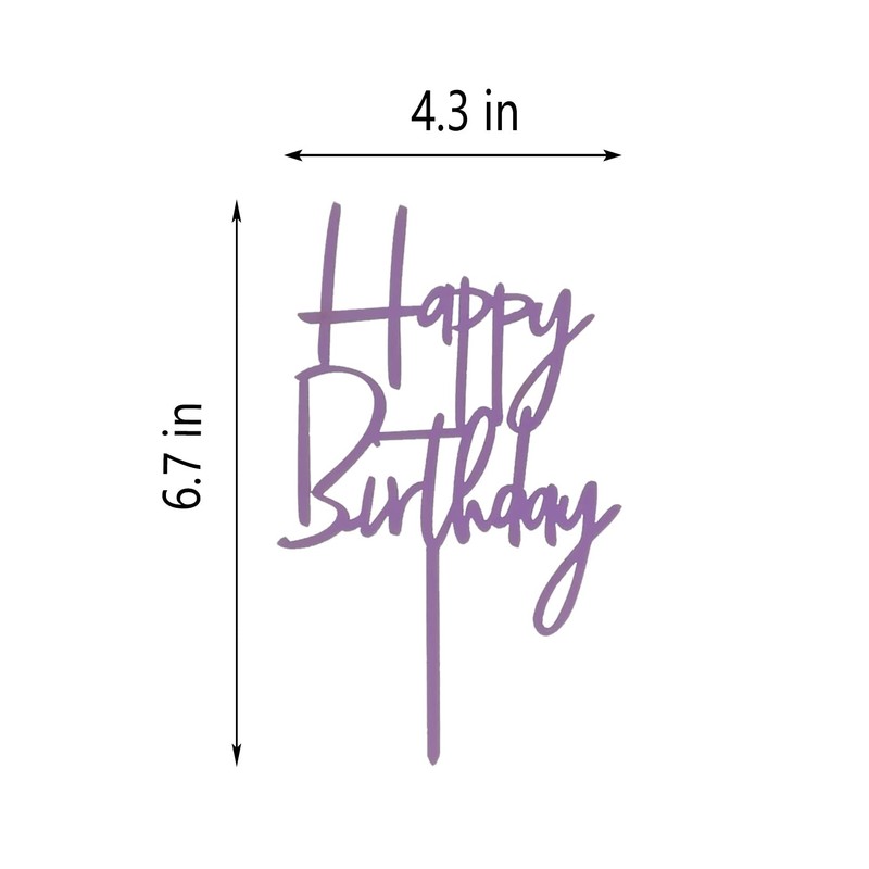 JIEEIN - Decoración para tarta de feliz cumpleaños, plástico morado,