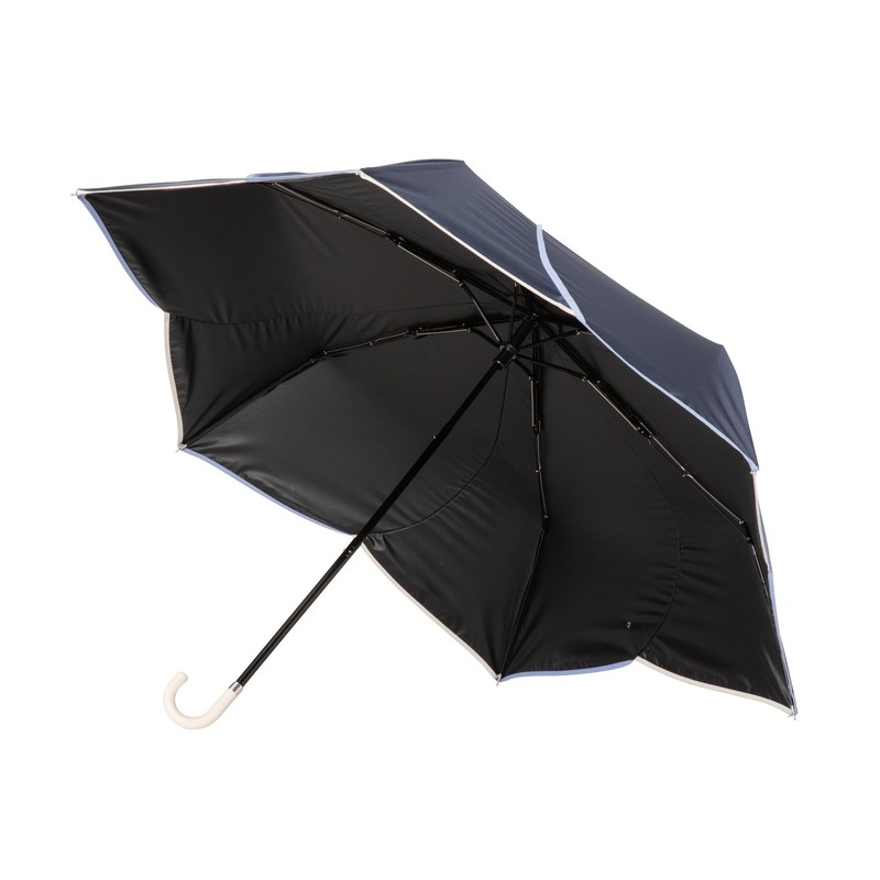 Francfranc French Bi-Color Piping Folding Umbrella, 18.5 inches (47 cm),