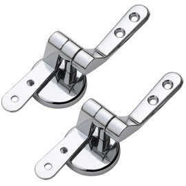 Toilet Seat Hinges Pair of Chrome Finished Replacement Hinges for Wood Toilet Seats Including Fittings by TRIXES