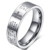 Fashion Month Womens 4mm Tungsten Carbide White Ring Engraved English