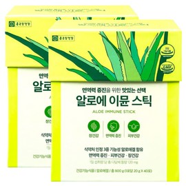Blue Keywords Chong Kun Dang Health Aloe Immune Stick 20g x 40 packs, 2 pieces, 80-day supply / 종근당건강 알로에 이뮨 스틱 20g x 40포 2개 80일분