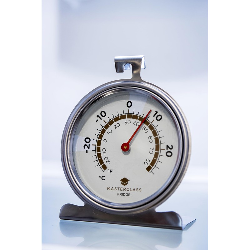 MasterClass Fridge Thermometer, Large Freezer Thermometer, Stainless Steel, 10 cm,
