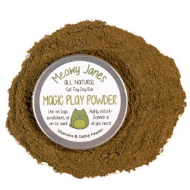 Meowy Janes All Natural Magic Cat Play Powder - Catnip and Silvervine Powder Blend - Cat Toy Dry Rub