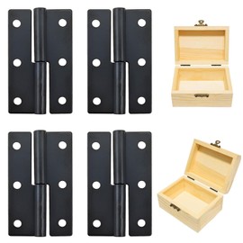 4 Pack Black Lift-Off Hinges 2.44" H Stainless Steel Hinges Right Left Handed Hinges Rust-Resistant Indoor and Outdoor Removable Hinges Black Door Hinges Small Lift-Off Hinge