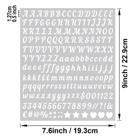 2000 Pieces 10 Sheets Vinyl Letter Stickers Small, 1/2 Inch Cursive Letter, Self-Adhesive Waterproof Alphabet Numbers for Scrapbooking Arts Crafts Water Bottle Mailbox DIY (White)