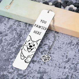 Corgi Dog Bookmark for Dog Lovers Gifts for Women, Corgi Gifts for Corgi Lovers, Book Marks for Reading Women, Dog Mom Dad Birthday Christmas, Pet Owner Page Marker Dog Themed Book Club Gifts
