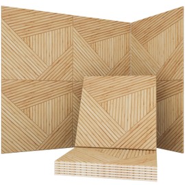 Soon Global Acoustical Wall Panels, 6-Piece 23.62 X 23.62 Inches Art Acoustic Panels, Decorative Acoustic Panels, Acoustic Wall Panels, Sound Absorbing Wall Art, Timber Spiral