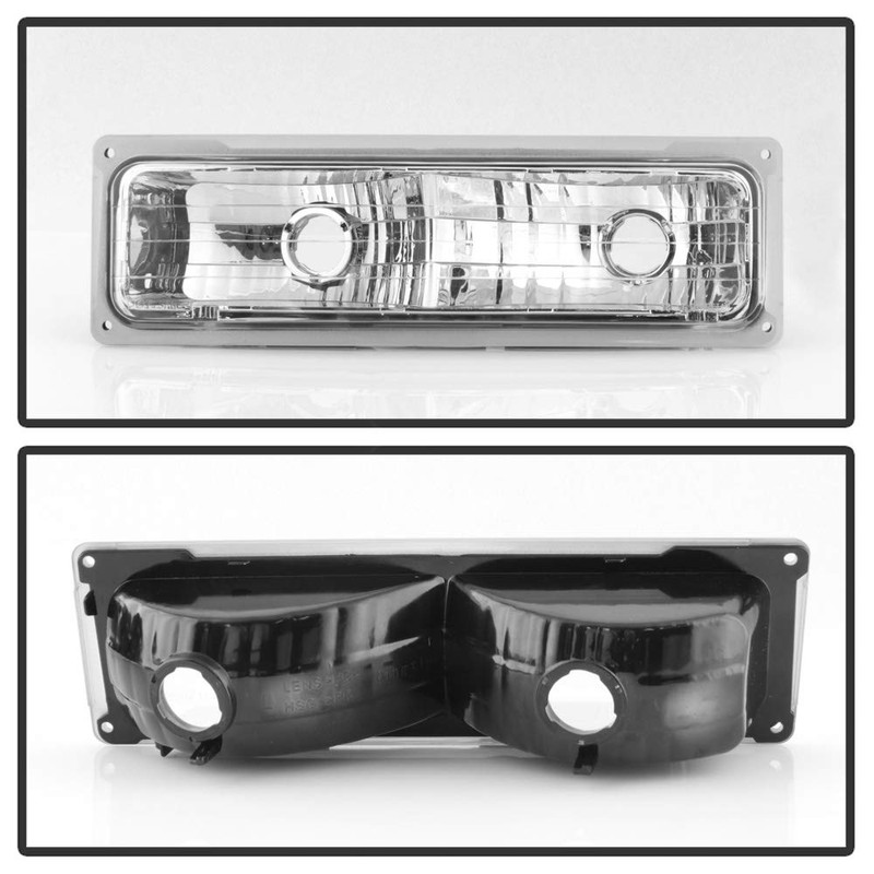 ACANII - For 1994-1998 Chevy Silverado Tahoe Suburban Chrome Bumper+Headlights+Signal