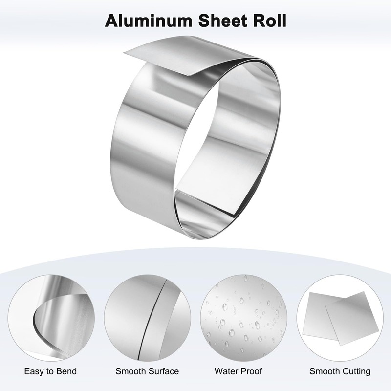 M METERXITY 1-Pack Aluminum Flashing, 3.3ft x 2" x 0.02"