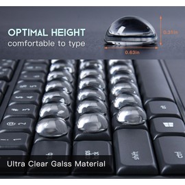 Keyboard Stickers for Long Nails - Clear Glass Long Nail Keyboard Cover, Raised Nail Art Typing Sticker for Laptop, Desktop, PC & Calculator Keycap Device - 54PCS(0.63 x 0.31 inch)