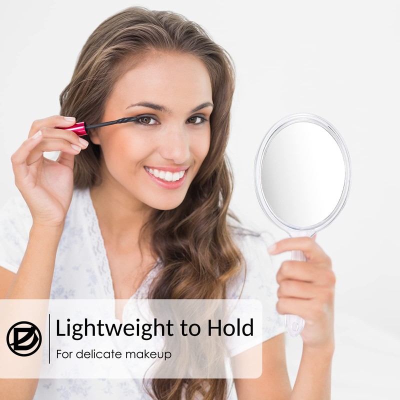 D Handheld Mirror with Handle 3.9" W x 8.3" L