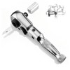 WORKPRO 1/4" Drive Stubby Ratchet, 2-In-1 Socket Wrench Flex Head