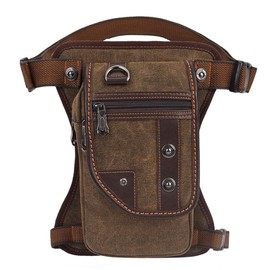 Canvas Drop Leg Bag Hiking Waist Pack for Men Women Outdoor Travel Motorcycle Bike Riding Cycling Fishing Walking Multi-Purpose Thigh Fanny Pouch