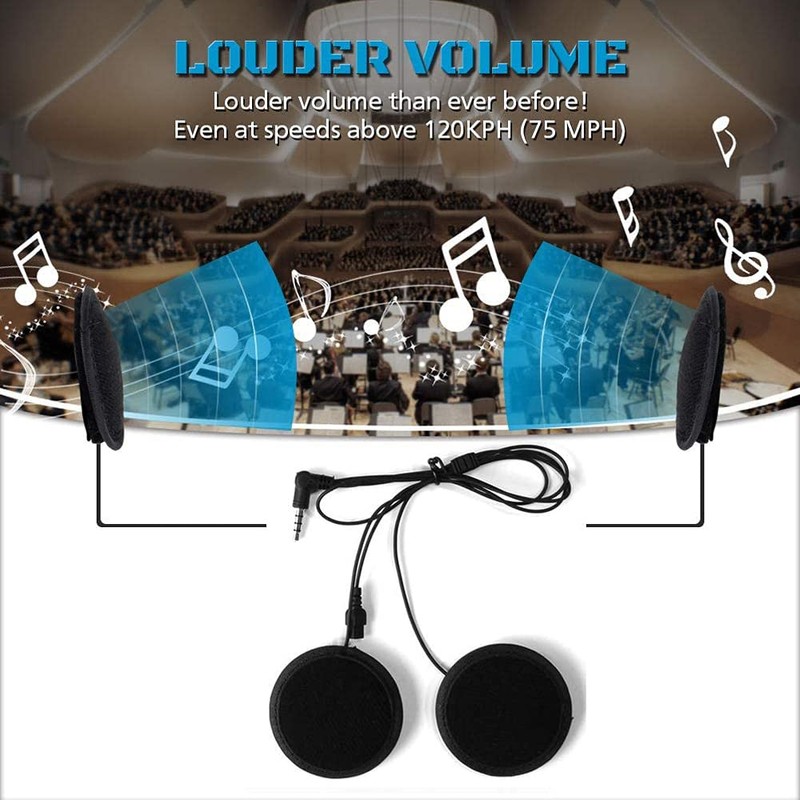 QSPORTPEAK Motorcycle Intercom Accessories, Microphone Headphones Hard Cable Headset for