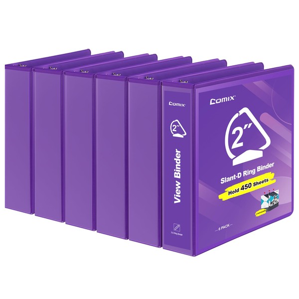 COMIX Sturdy 3 Ring Binder 2 inch with Clear View