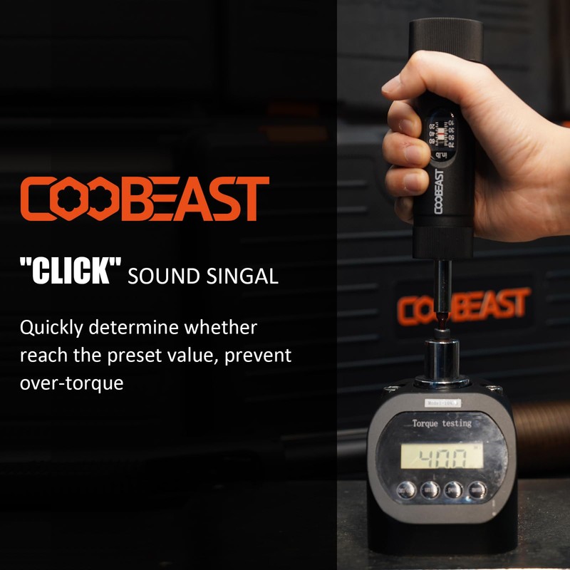 coobeast 13Pcs Preset 1/4” Drive Torque Screwdriver with S2 Bits