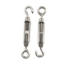 Turnbuckle wire tensioner Faspiroty M12 2 pack 304 stainless steel adjustable hook&eye set heavy duty