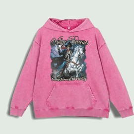 Valley Dreams Skeleton Rider Graphic Hoodie 100% Cotton US Warehouse 6 ColorsColor: Red, Size: Xl